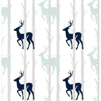Birch Stags Navy/Mint/Grey