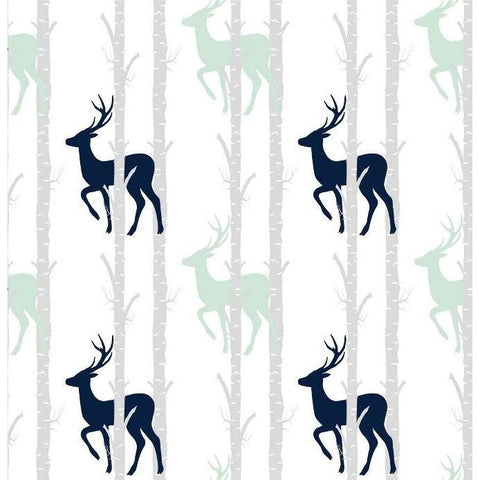 Birch Stags Navy/Mint/Grey