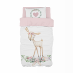 Pink Deerly Loved Cot Duvet Set