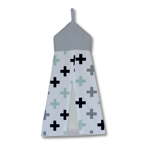 Navy/Mint/Grey Swiss Cross Nappy Stacker