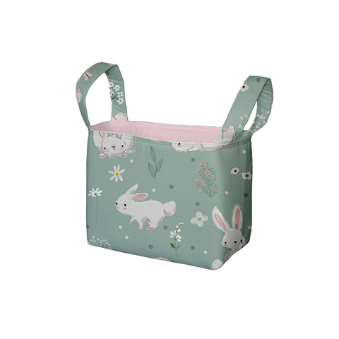 Meadow Hares Fabric Storage Bin