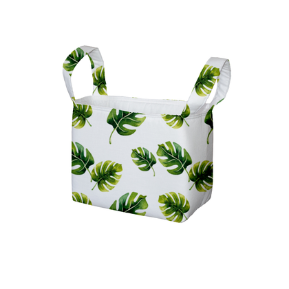 Monstera Leaves Fabric Storage Bin