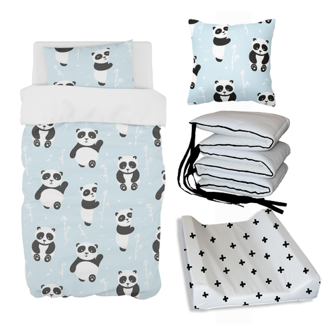Blue Playful Panda Bale Set