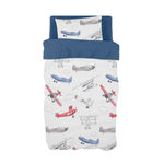 Red and Blue Air Show Cot Duvet Set