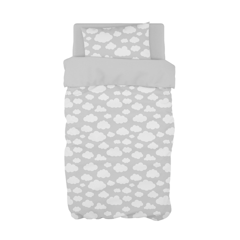 Grey Cloudy Cot Duvet Set