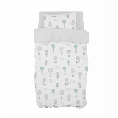 Blue Up and Away Cot Duvet Set