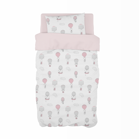 Pink Up and Away Cot Duvet Set