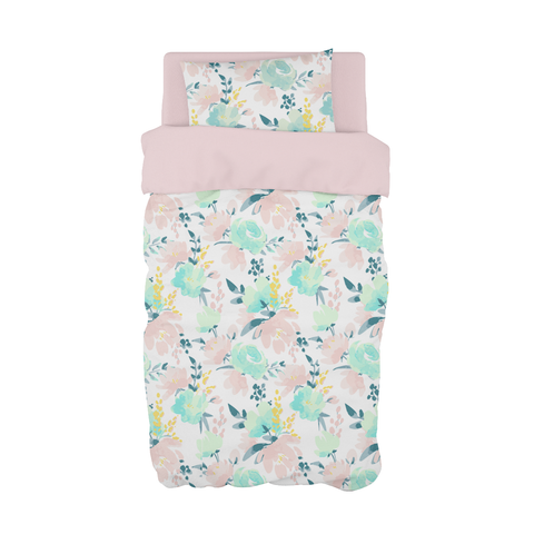 Watercolour Floral Cot Duvet Set
