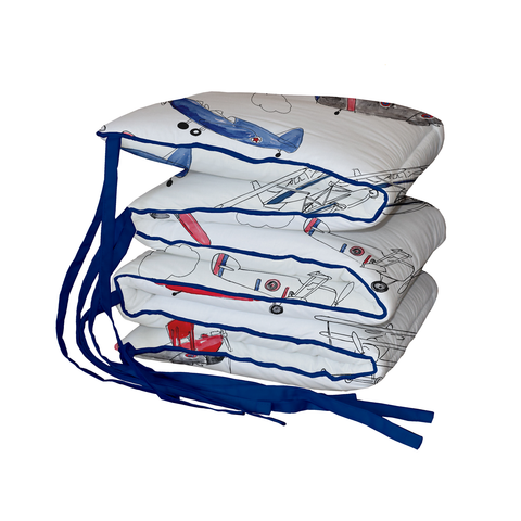 Red and Blue Air Show Padded Cot Bumper