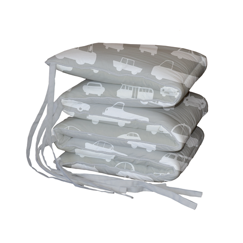 Grey Traffic Padded Cot Bumper