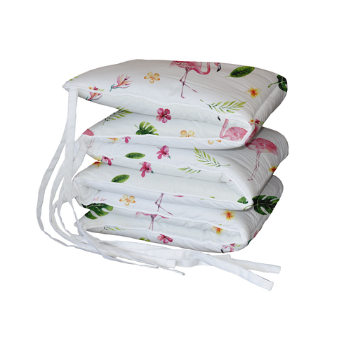 Tropical Flamingo Padded Cot Bumper