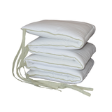 White Padded Cot Bumper - Various Piping Color Options