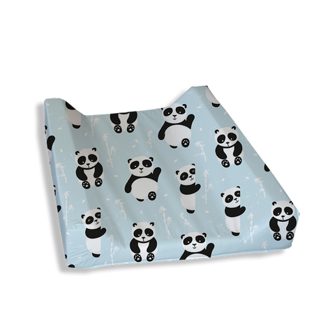Blue Playful Panda Change Mat Cover