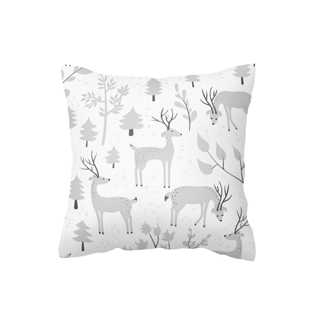 Grey Snowy Woodland Scatter Cushion