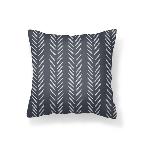 Dark Grey Herringbone Scatter Cushion