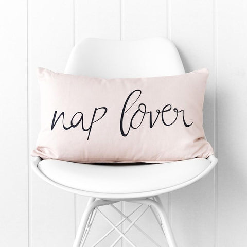 Nap Lover Slogan Cushion