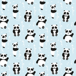 Blue Playful Panda Padded Cot Bumper