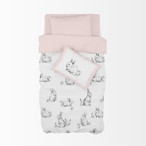 Sketch Bunnies Cot Duvet Set