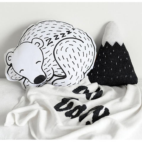 Black Sleeping Bear Cushion