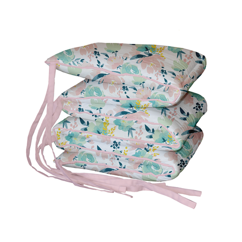 Watercolour Floral Padded Cot Bumper